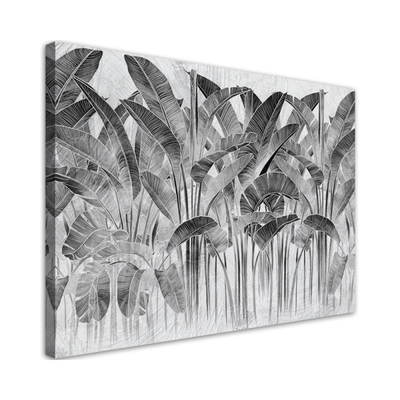 Modern wall painting - Grey banana leaves | FEEBY