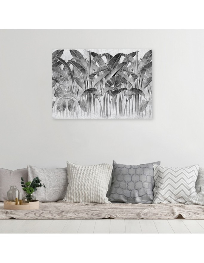 Modern wall painting - Grey banana leaves | FEEBY