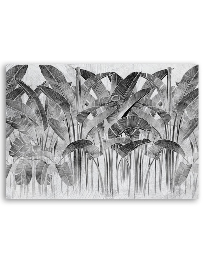 Modern wall painting - Grey banana leaves | FEEBY