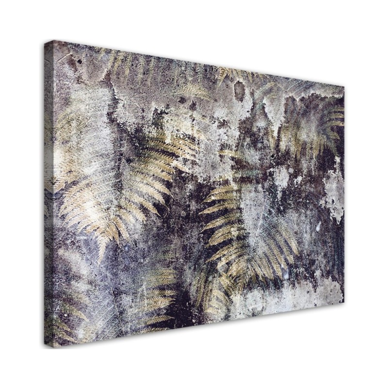 Canvas prints for bedroom print - Golden fern leaves | FEEBY