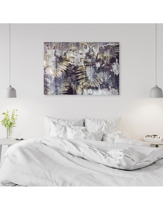 Canvas prints for bedroom print - Golden fern leaves | FEEBY
