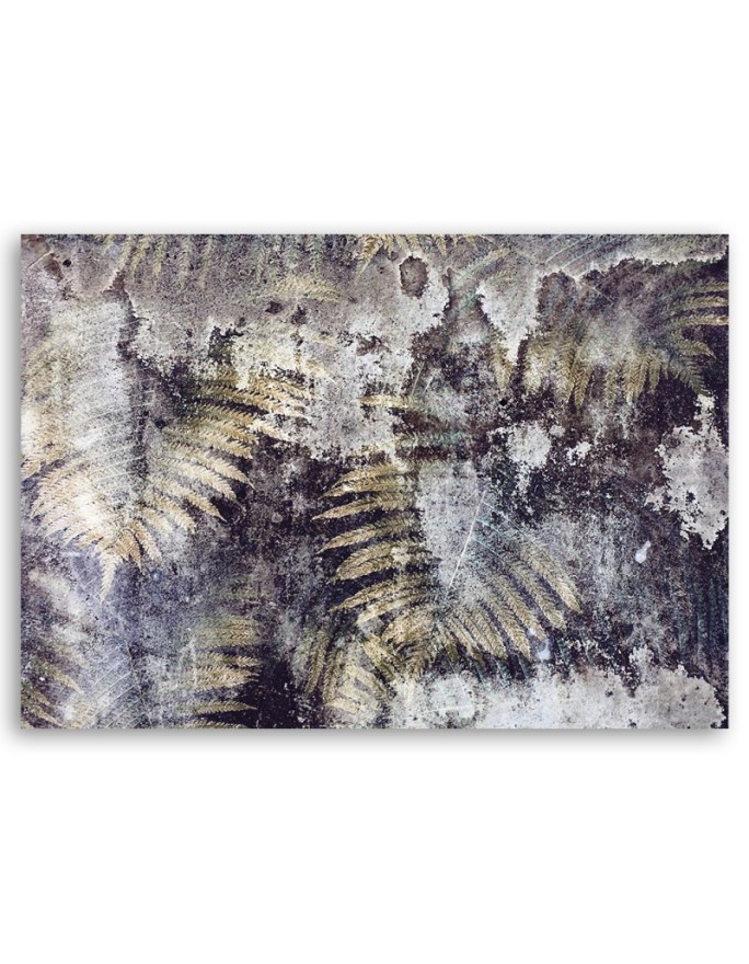 Canvas prints for bedroom print - Golden fern leaves | FEEBY