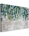Wall art painting - Tropical green leaves on concrete background | FEEBY