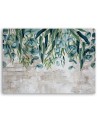 Wall art painting - Tropical green leaves on concrete background | FEEBY