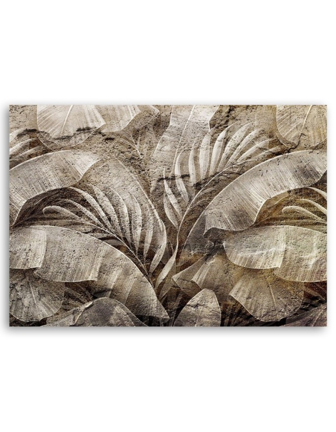 Canvas print - Palm leaves jungle on imitation concrete | FEEBY