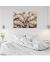 Modern wall art painting - Palm tree leaves jungle on imitation concrete | FEEBY