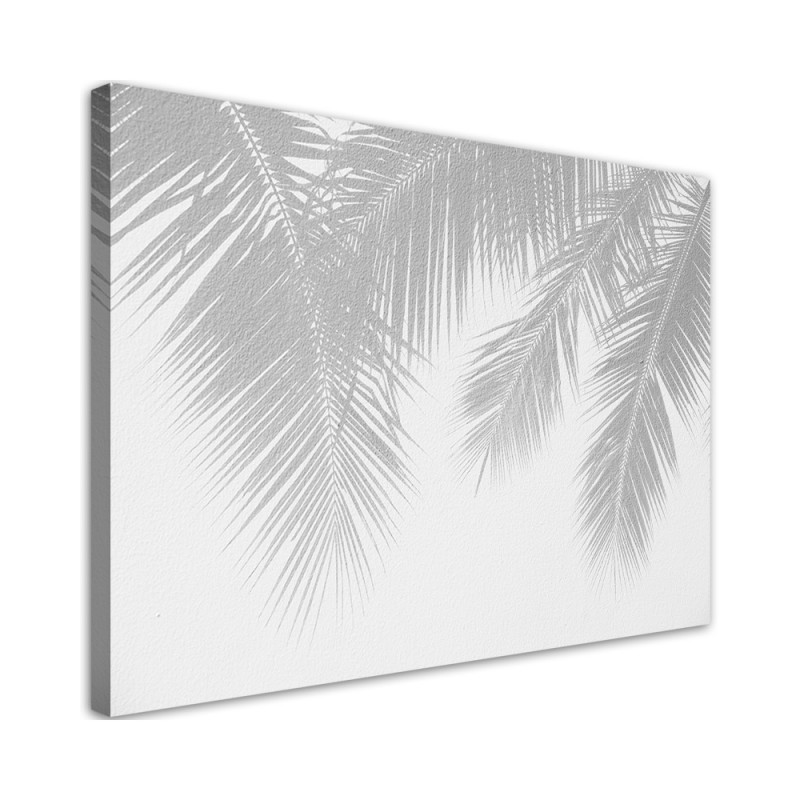 Wall art painting for office - Grey palm leaves | FEEBY