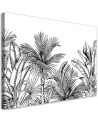 Bedroom wall painting - Black and white leaves | FEEBY