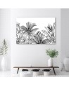 Bedroom wall painting - Black and white leaves | FEEBY