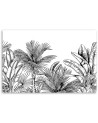 Bedroom wall painting - Black and white leaves | FEEBY
