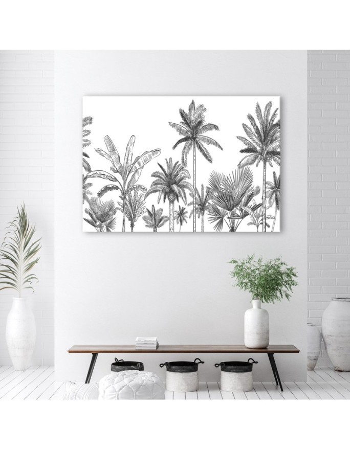 Canvas prints for youth room - Black and white palm trees | FEEBY