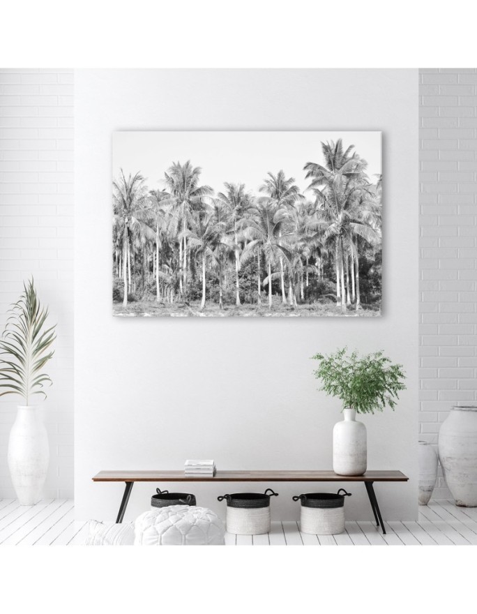 Modern canvas painting - Black and white palm trees in the jungle | FEEBY