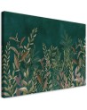 Canvas print for the office - Leaves on a green background | FEEBY