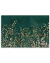 Canvas print for the office - Leaves on a green background | FEEBY