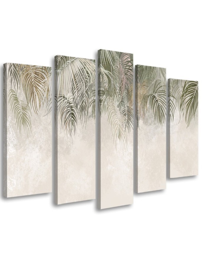 Five-piece Canvas painting for wall - Palm leaves | FEEBY