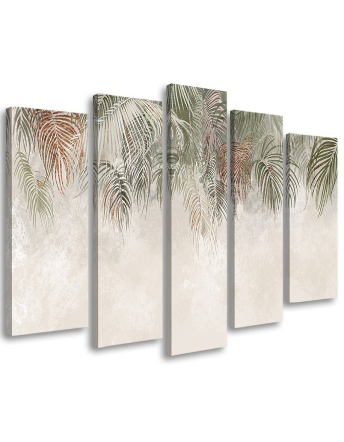 Five part canvas print - Palm leaves | FEEBY