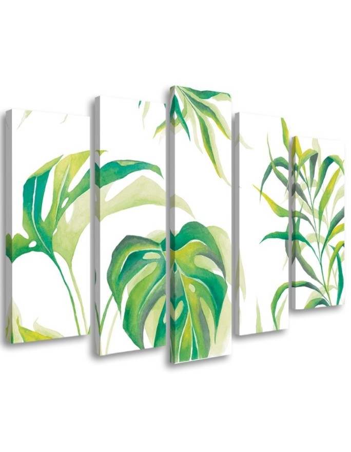 Five-piece painting for bedroom - Monstera leaves | FEEBY