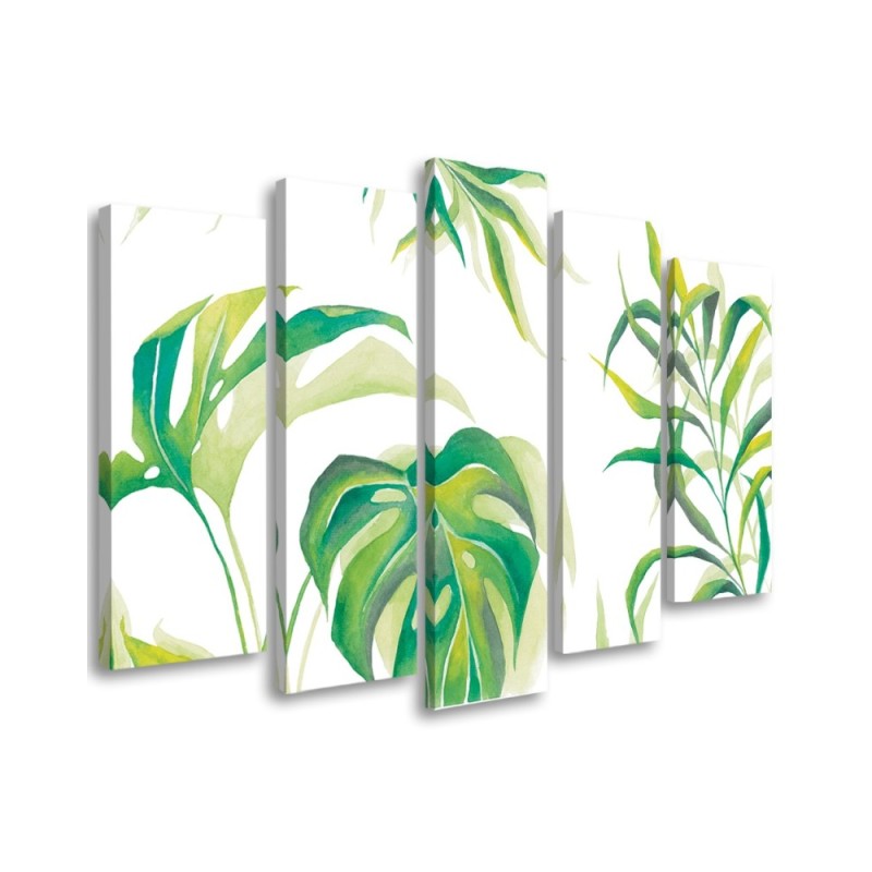 Five-piece painting for bedroom - Monstera leaves | FEEBY