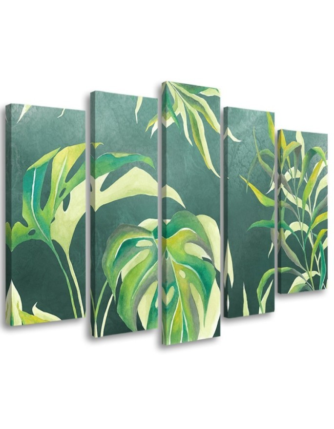 Multipart painting for living room - Monstera leaves | FEEBY