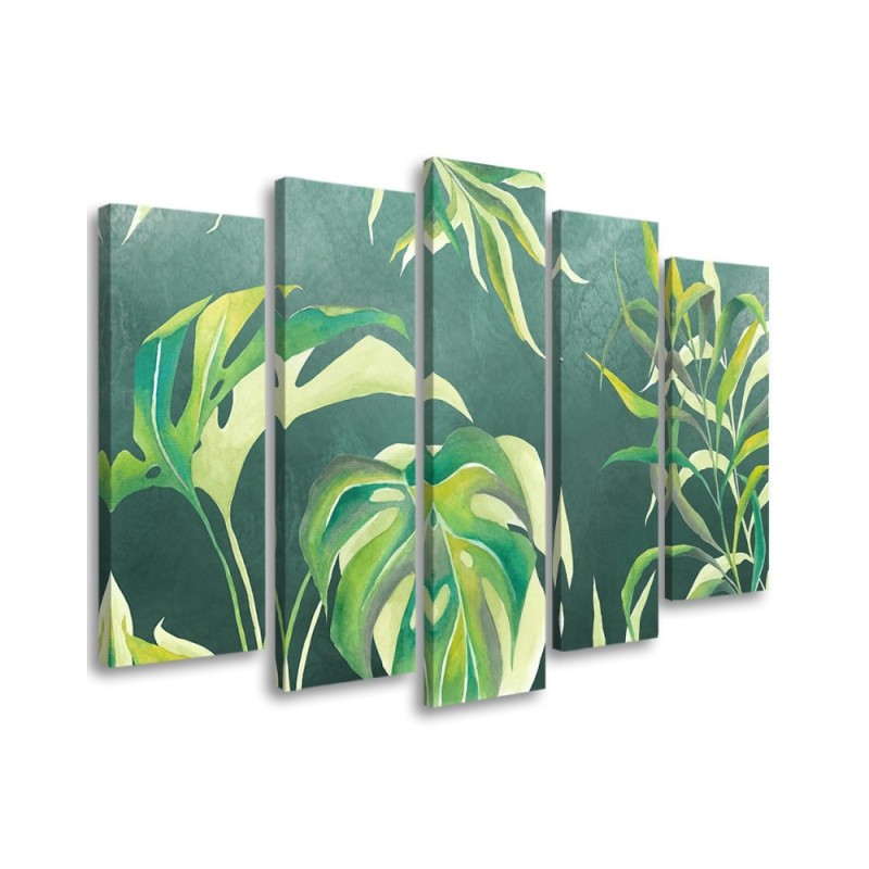 Multipart painting for living room - Monstera leaves | FEEBY