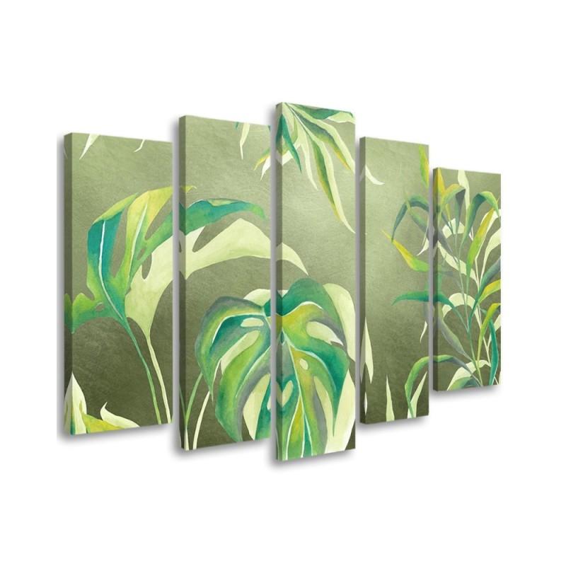 Five-part canvas print - Monstera leaves | FEEBY