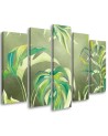 Five-part canvas print - Monstera leaves | FEEBY