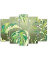 Five-part canvas print - Monstera leaves | FEEBY