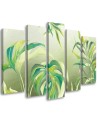 Five part wall painting - Monstera leaves | FEEBY
