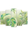 Five part wall painting - Monstera leaves | FEEBY