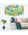 Modern five-part painting - Monstera leaves | FEEBY