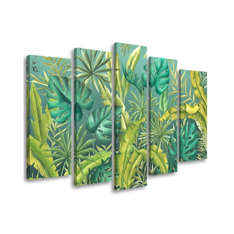 Fashionable five-panel painting - Monstera leaves | FEEBY