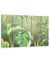 Five-piece canvas print - Monstera leaves | FEEBY