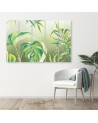 Five-piece canvas print for living room - Monstera leaves | FEEBY