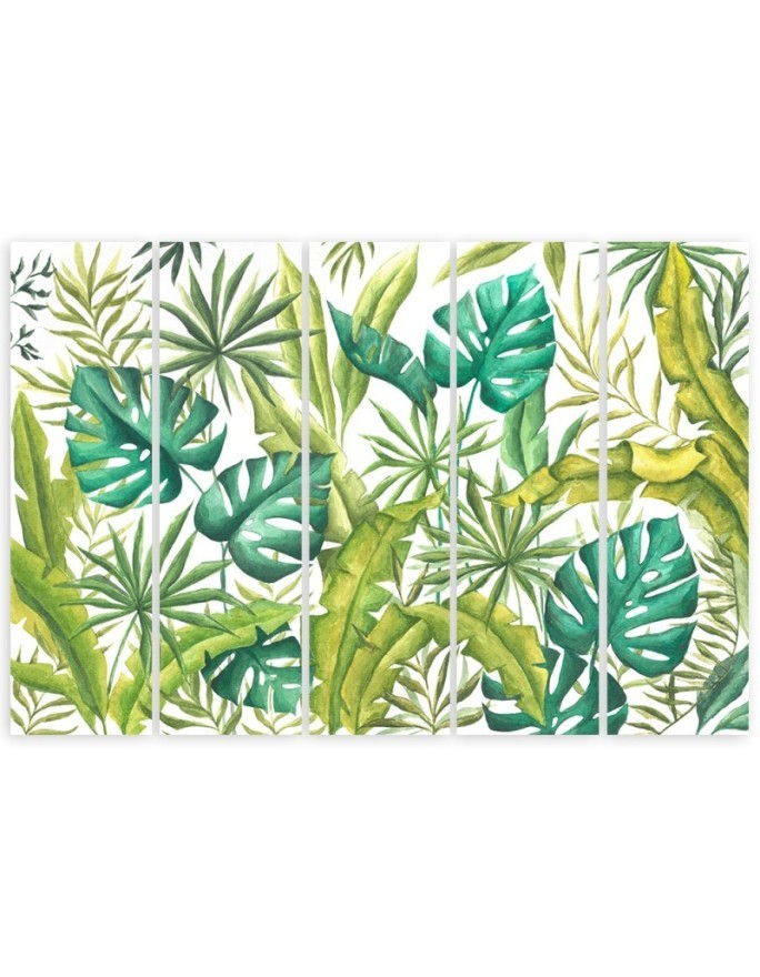 Multipart canvas print for living room - Monstera leaves | FEEBY