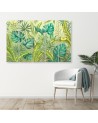 Canvas painting for bedroom - Monstera leaves | FEEBY