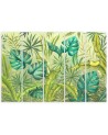 Canvas painting for bedroom - Monstera leaves | FEEBY