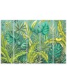 Five-piece canvas painting - Monstera leaves | FEEBY