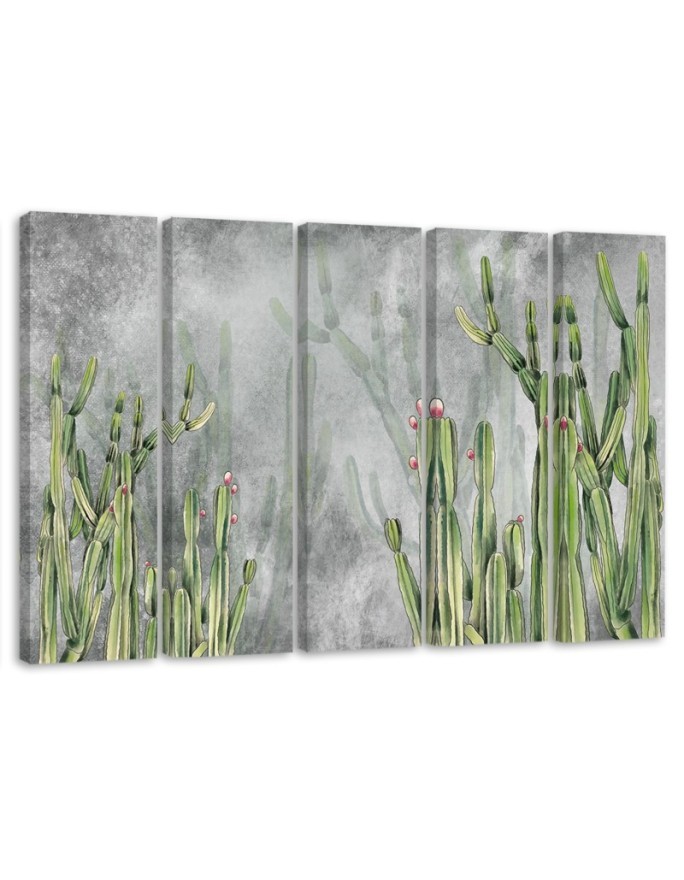 Fashionable five-part Canvas painting - Large desert cactus | FEEBY