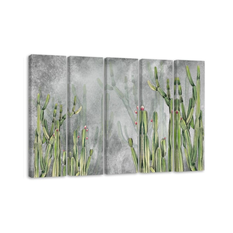 Fashionable five-part Canvas painting - Large desert cactus | FEEBY