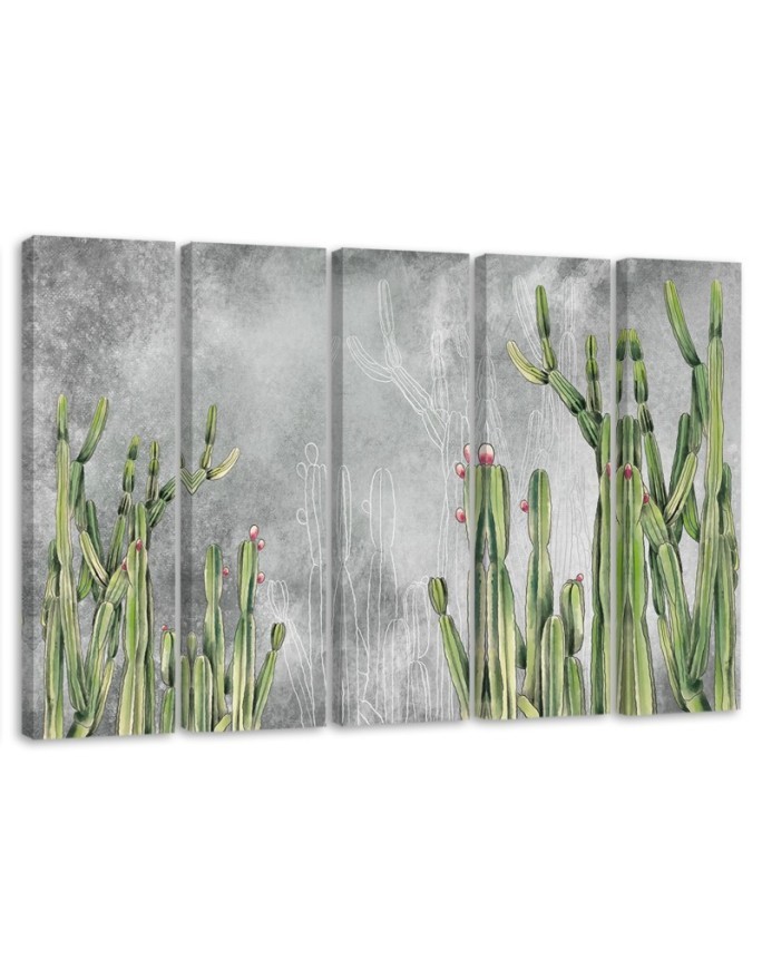 Modern multi-part painting - Large desert cactus | FEEBY