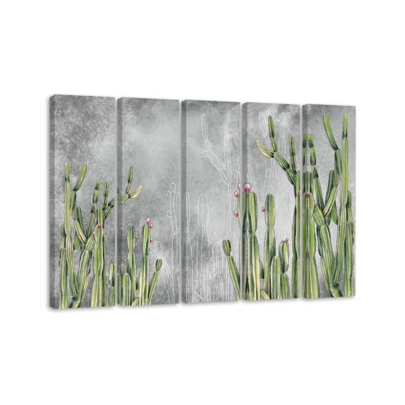 Modern multi-part painting - Large desert cactus | FEEBY