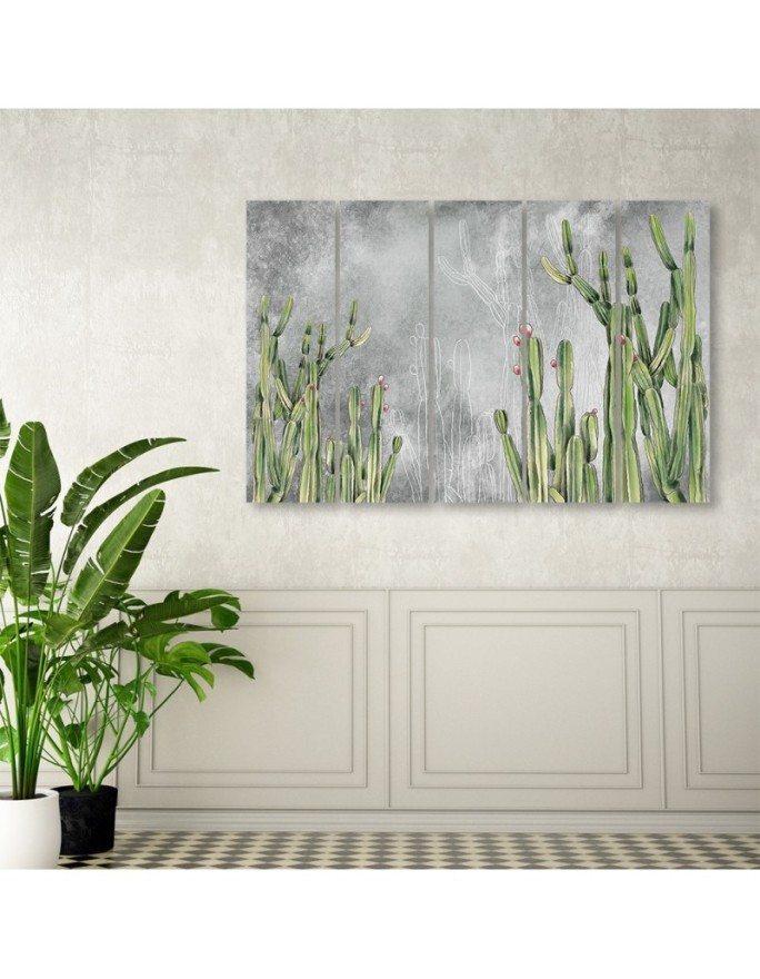 Modern multi-part painting - Large desert cactus | FEEBY