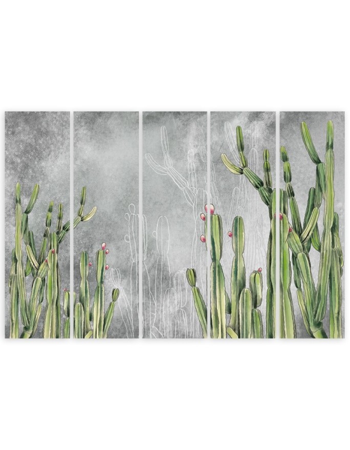 Modern multi-part painting - Large desert cactus | FEEBY