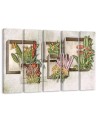 Five-part canvas painting - Square boxes shelves with flowers | FEEBY