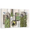 Wall art painting - Shapes in a wall with plants and birds toucan hummingbird | FEEBY