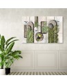 Wall art painting - Shapes in a wall with plants and birds toucan hummingbird | FEEBY