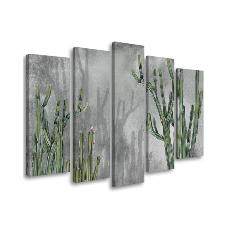 Five part canvas painting - Large desert cactus | FEEBY