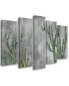 Five part canvas painting - Large desert cactus | FEEBY