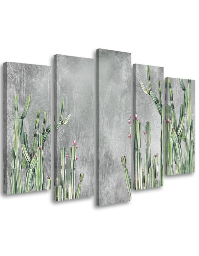 Multipart painting for living room - Large desert cactus | FEEBY