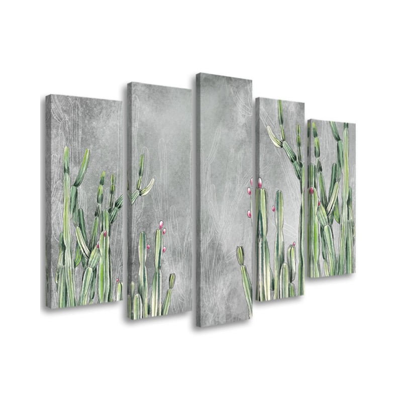 Multipart painting for living room - Large desert cactus | FEEBY